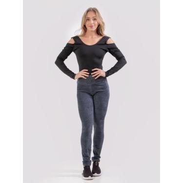 Imagem de Calça Legging Feminina Veludo Cotelê Cintura Alta Outono Inverno RLC M