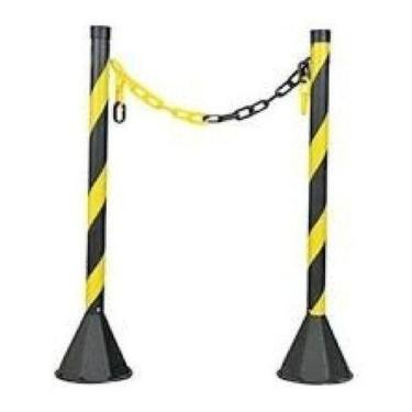 Imagem de Kit 2 Pedestal + 3 Mts De Corrente Sinalização Isolamento - PROTEPLUS,