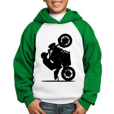 Imagem de Moletom Infantil Moto Grau XJ6 - Foca na Moda, Branco, Verde, 10