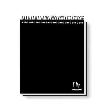 Imagem de Caderno Para Canhotos 10 Matérias 160 Fls Flip Neutro Preto - Tamoio, 