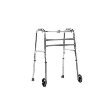 Imagem de Andador Alumínio Obeso Dobrável com Rodas BC1520 - Mercur