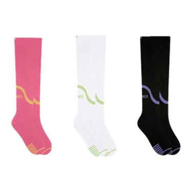 Imagem de Kit 2 Pares De Meias 3/4 Compressão Feminina Performance Para Corrida 