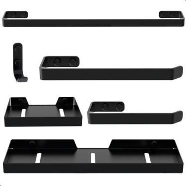 Imagem de Kit Acessórios Para Banheiro Preto Fosco 6 Peças - MetalCromo