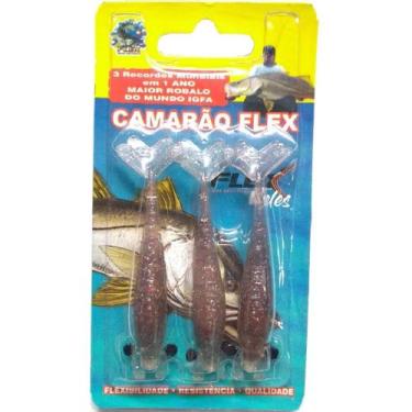 Imagem de Isca Camarão Artificial Flex de 8cm - modelo FAT e SLIM - Flex Iscas A