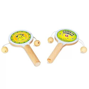 Imagem de Raquete sonora em madeira - BRINQUE E LEIA