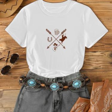 Imagem de Blusa Modinha Agro Country Flechas Cowboy Faroeste Show Cavalos Rodeio