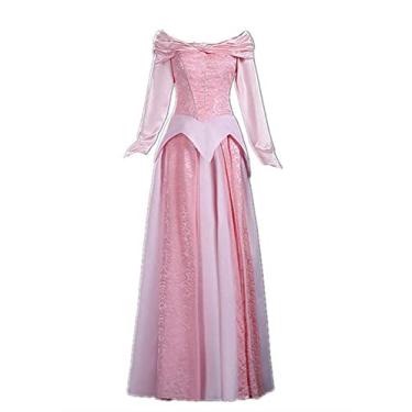Imagem de Vestido de festa feminino adulto princesa Aurora fantasia cosplay fantasia Halloween, Tamanho:, One Size