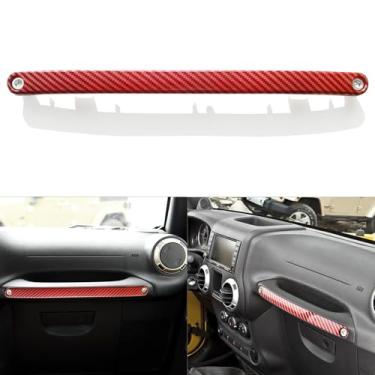 Imagem de Timilge Copilot Capa de acabamento de barra de apoio para Wrangler JK JKU 2011-2017 Capa de pega de assento de passageiro (vermelha)