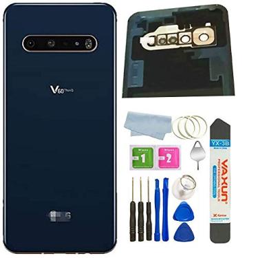 Imagem de Substituição de vidro traseiro V60 ThinQ para LG V60 ThinQ todos os modelos capa de vidro traseiro com fita pré-instalada, peças de porta + ferramentas (azul clássico)