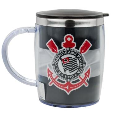 Imagem de Caneca Térmica Copo Termico Com Alça E Tampa 450ml Corinthians Presente Torcedor Timão Oficial