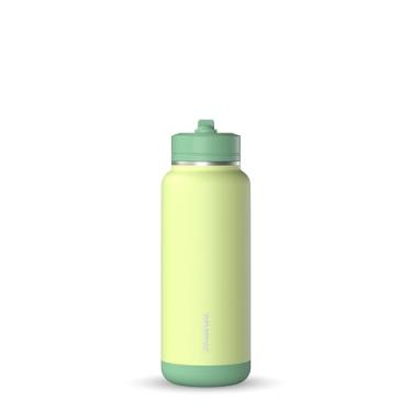 Imagem de Hydrapeak 32oz Allure Stainless Steel Insulated Water Bottle With Spill Proof Straw Lid And Rubber Boot (Citrus)