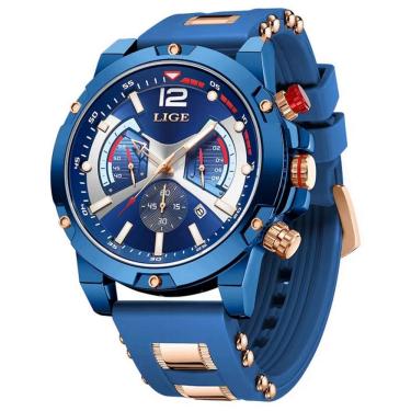 Imagem de Relógio de quartzo  masculono luminoso design robusto esportivo impermeável À Prova D`Água 3atm