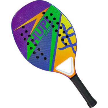 Imagem de Raquete Beach Tennis HUPI Carbon/Fiberglass Sprint, Roxo, Amarelo