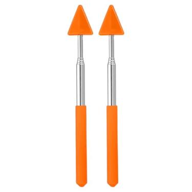 Imagem de PATIKIL Ponteiro telescópico para professores, 2 peças, ponteiro de flecha, para sala de aula, ponteiro extensível, portátil, para apresentadores, quadro branco, 68 cm, laranja