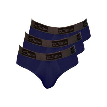 Imagem de Kit com 3 Cuecas Slip Zorba 716, Azul marinho, GG