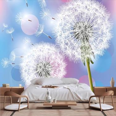 Imagem de Lcythiazole Decalque de parede de dente-de-leão colorido tamanho personalizável flores voadoras adesivo de parede adesivo de arte para sala de estar menina quarto TV parede