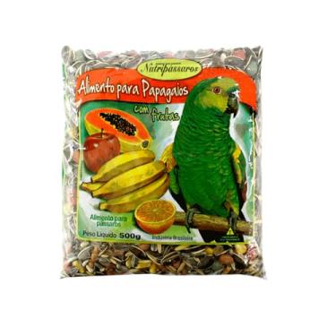 Imagem de Ração para Pássaros Mistura para Papagaios com Frutas Nutripássaros-500g