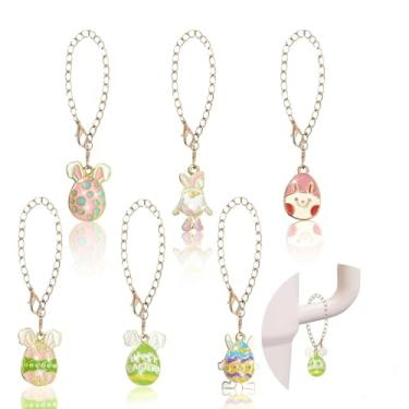 Imagem de DLDXGXNR Berloques para Stanley Cup Accessories Tumbler Handle Charm Cute Water Bottle Charms Glitter Pingente de Identificação Personalizada (Páscoa)