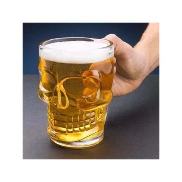 Imagem de Caneca Chopp E Cerveja Caveira Rock Transparente  Lyor