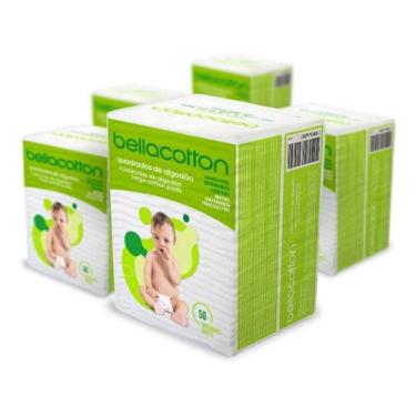 Imagem de Kit 3 Algodão Quadrado Maxi Bebê Bellacotton 50 Unidades