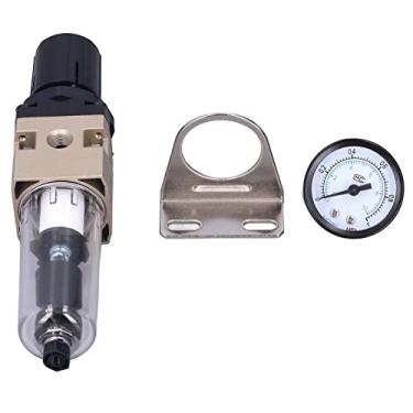 Imagem de Filtro separador de água e óleo de ar, dreno automático e regulador de drenagem manual, lubrificador, separador de água combinado para linha de ar