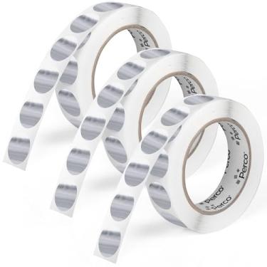 Imagem de Perco Etiquetas adesivas redondas de prata metálica de 2,5 cm para convites de casamento - Pacote com vários rolos (3 rolos, 1.000 etiquetas cada) Adesivo permanente, cores vibrantes, perfurado para