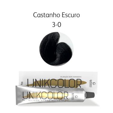 Imagem de Coloração UnikColor 3-0 Castanho Escuro 50gr Gaboni Professional