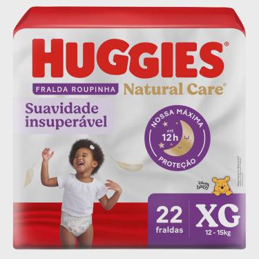 Imagem de Fralda Roupinha Huggies Natural Care Tamanho xg Pacote Mega 22 Unidades Descartáveis