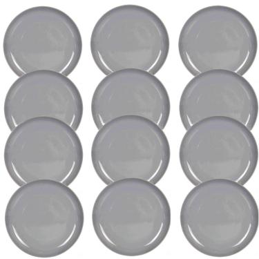 Imagem de Jogo 24 Pratos de Sobremesa em Melamina 20cm Cinza