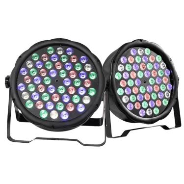 Imagem de Kit 2 Canhao Led Par 64 Rgbw 54 Leds 3w Dmx Jogo De Luz Slim Pro