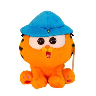Imagem de Brinquedo de pelúcia Sanmu Cartoon Garfield Cat com chapéu azul