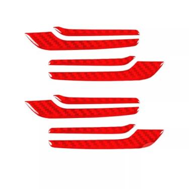 Imagem de WXZOS Acabamento de maçaneta interna de fibra de carbono genuíno adequado para Mercedes W206 C-Class 2022-2024 - Vermelho