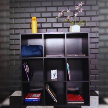 Imagem de Estante Expositor Livreiro Colméia 9 Nichos Multiuso Preto Cód.309 - K