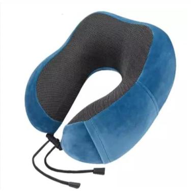 Imagem de Almofada Travesseiro de Pescoço Para Viagem Descanso Envio (Azul Marinho)