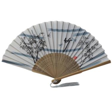 Imagem de Leque De Madeira Oriental Japonês Ventilador De Mão Estampado Chique(742504 Preto Sakura)