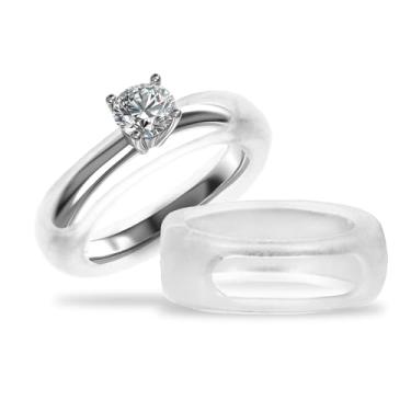 Imagem de RingSkin Protetor de anel de silicone - Protetor de anel de noivado e casamento para academia para tamanhos 4-8 - Pacote com 3 (O ajuste do anel de ouro pode variar)