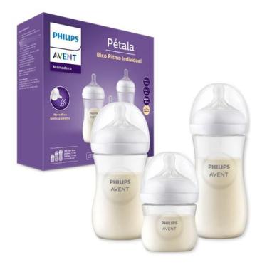 Imagem de Kit Triplo Mamadeira 0-6 M Philips Avent Pétala 125/260/330Ml, Branco
