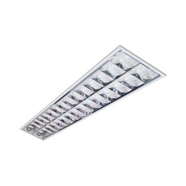 Imagem de Luminária Embutir Tubular 2 Lâmpadas Retangular 60cm Alumínio Lumepetr