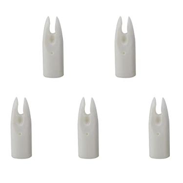 Imagem de ZSHJG Pacote com 50 cola de flecha para tiro com arco no eixo de seta de 7 mm para arco composto recurvo de flechas de caça DIY (branco)