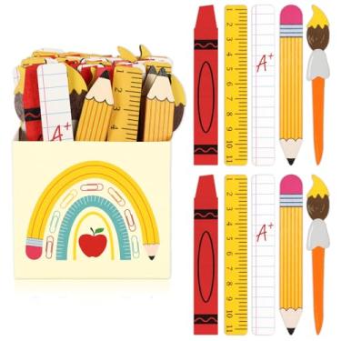 Imagem de Whaline 101 peças de bastões de nome flip com régua de giz de cera falante de caixa lápis flip nome bastões para professores alunos etiquetas de nome para casa sala de aula atividades educativas