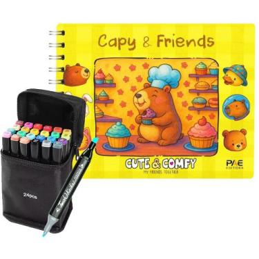 Imagem de Livro Infantil Colorir Bear E Friends Cute & Comfy Capa Dura em Espira