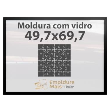 Imagem de Moldura para Quebra Cabeça Cabeca 69,7x49,7 1000 peças Com Vidro para Quadro Puzzles Grow cor Preta