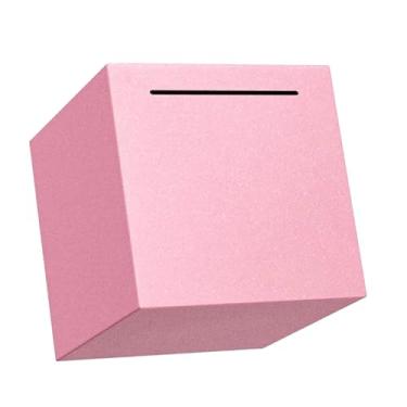 Imagem de Cofrinho adulto, cofrinho de aço inoxidável, cofrinho de metal, cofrinho para adultos deve quebrar para abrir (rosa, 15 cm)