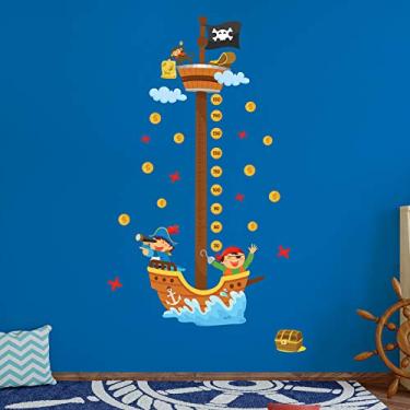 Imagem de Adesivo Infantil Régua de Crescimento Piratas 195cm