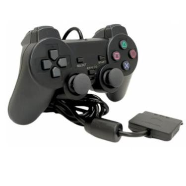 Imagem de Controle Compativel Com Play 2 Com Fio Ps2 Manete Sem Fio Cor Preto - 