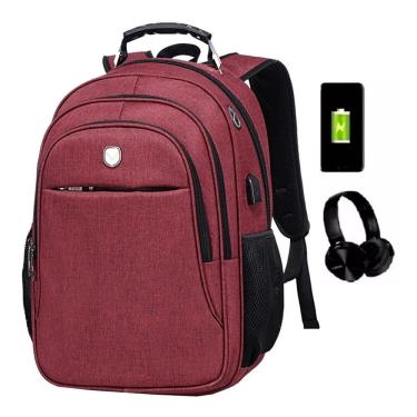 Imagem de Mochila Notebook Com Entrada Usb p/ Fone Masculina Feminina Yepp