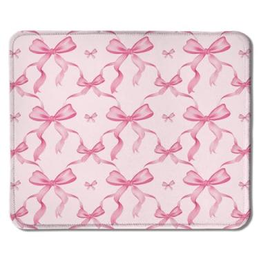 Imagem de Foritho Coquette Tapete de rato estético com laço rosa, tapete de rato com laço rosa feminino para mouse sem fio, computadores, laptop, acessórios de mesa, Coquette feminino, material de escritório