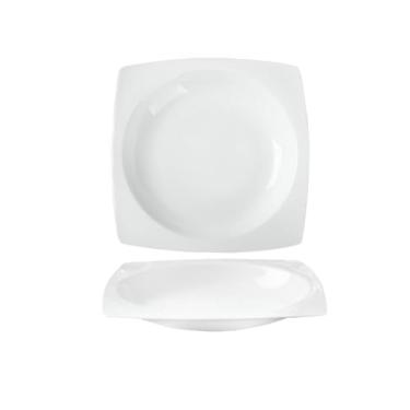 Imagem de Prato de sopa criativo sob o esmalte quadrado branco puro em estilo chinês para uso doméstico - prato profundo Tianyuan de 20 cm