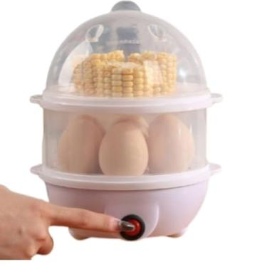 Imagem de Cozedor Elétrico Multifuncional De Ovo Milho A Vapor De Leite Rápido De Tripla Camada Coze-Adequado para cozinhar ovos(COZEDOR 2 ANDARES110v)