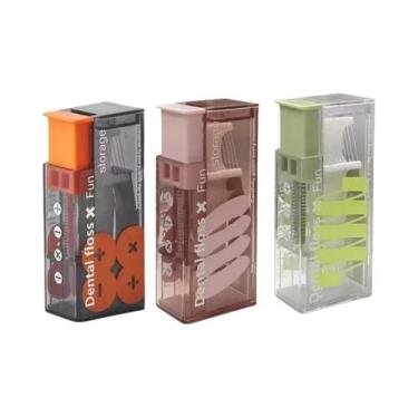 Imagem de Dispensador De Fio Dental Portátil Com 10 Peças De Palitos Descartávei